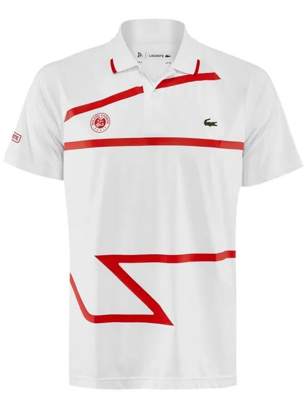 novak djokovic survetement lacoste rouge et blanc