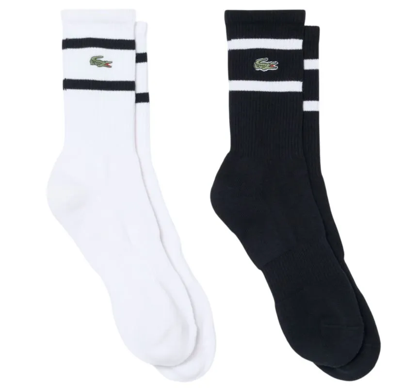 Lacoste Striped 2P - black/white
