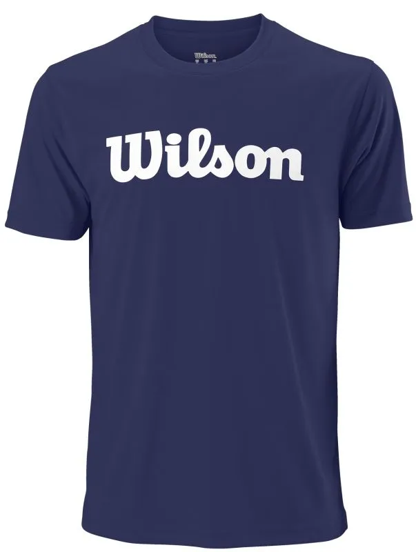 Wilson Script Tech Tee - blue depths/white