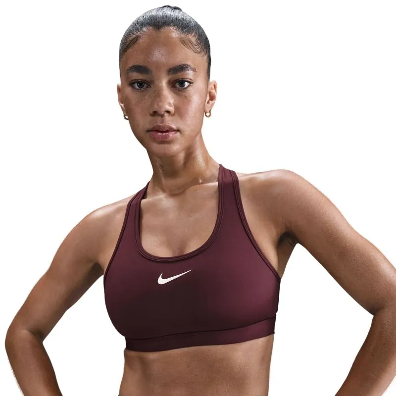 Nike Swoosh Medium Support Non-Padded Sports - burgundy crush/white Nike Swoosh Medium Support Non-Padded Sports - burgundy crush/white