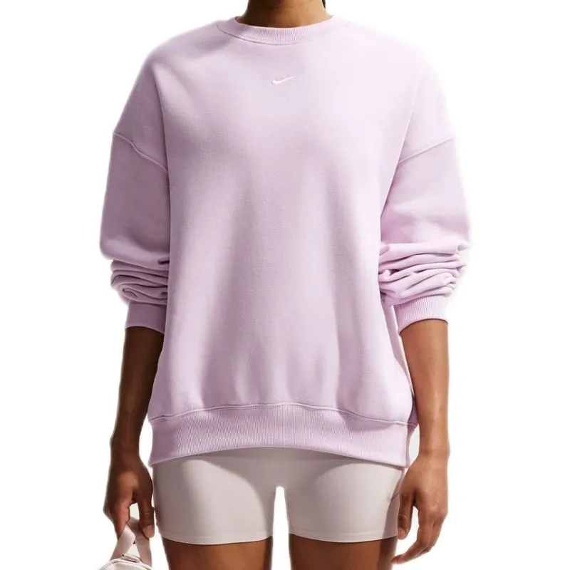 Nike Studio Fleece Medium Weight Oversized Crew - bleached lilac/sail