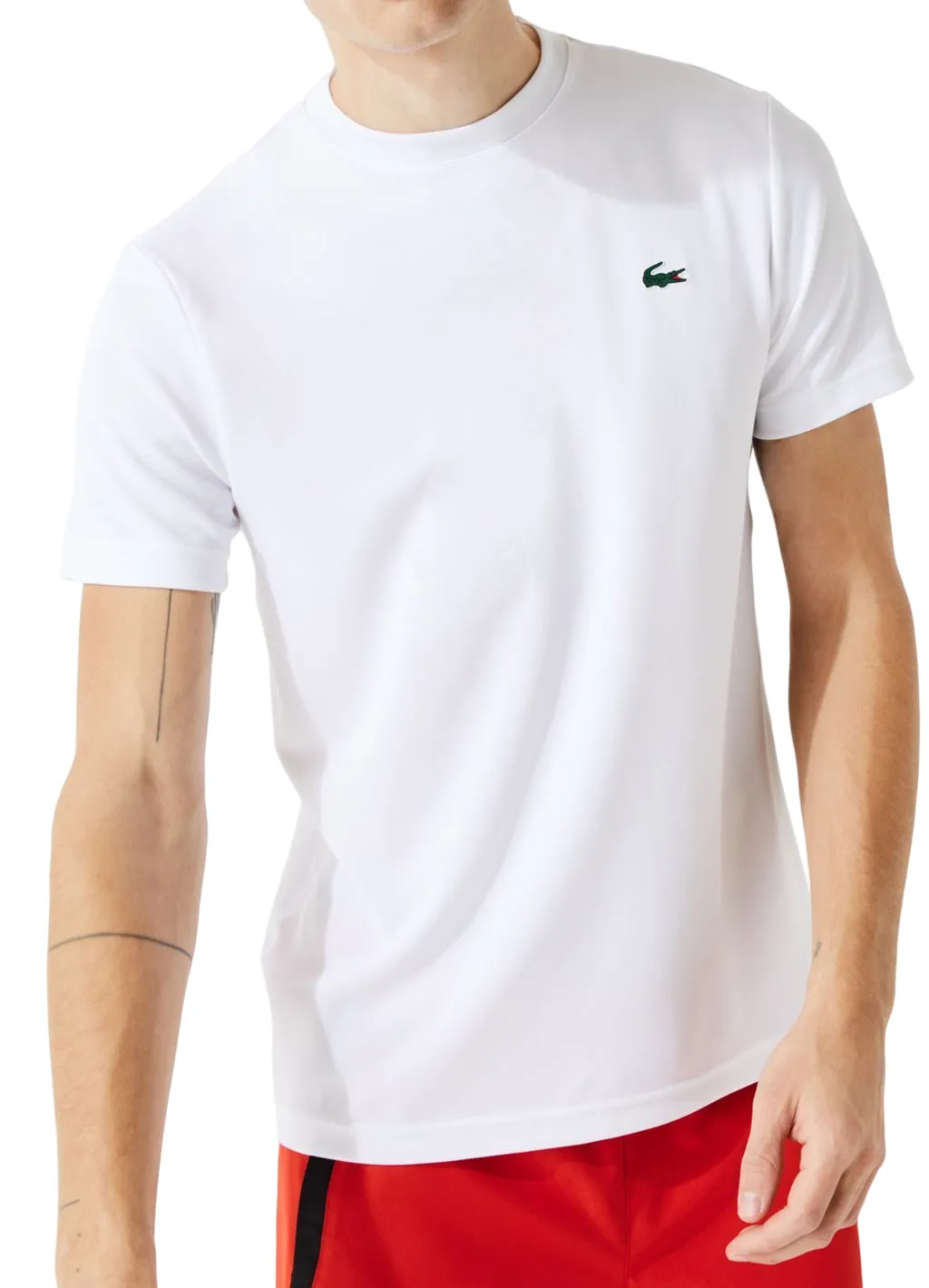 Lacoste Men's Lacoste SPORT Breathable Piqué T-shirt - white Lacoste Men's Lacoste SPORT Breathable Piqué T-shirt - white