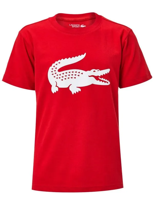 Lacoste Boys SPORT Tennis Technical Jersey Oversized Croc T-Shirt - red Lacoste Boys SPORT Tennis Technical Jersey Oversized Croc T-Shirt - red