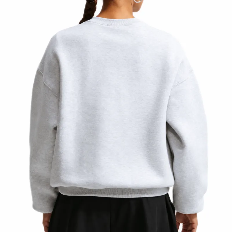 Nike Studio Fleece Medium Weight Oversized Crew - birch heather/black