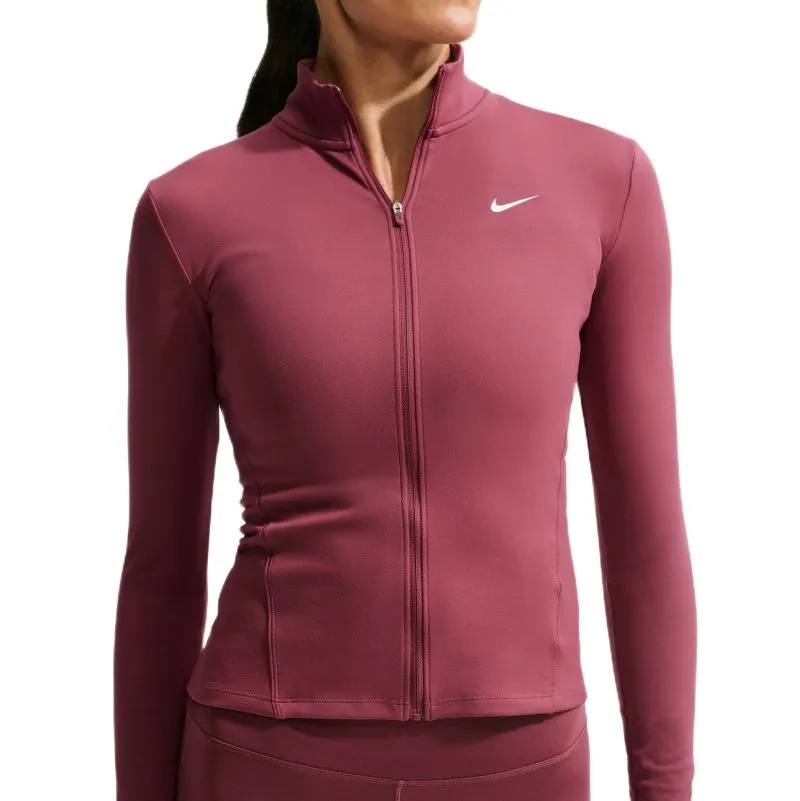 Nike One Dri-Fit Full Zip Fitted - pink smoke/white