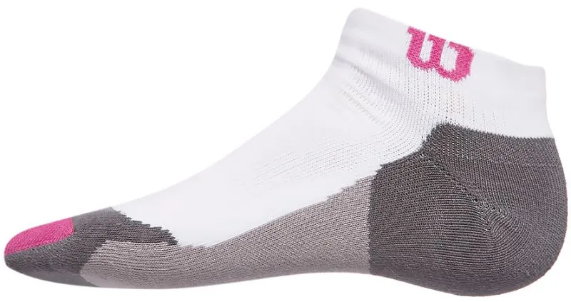 Wilson Women's High-End No Show Sock 1pr/pk - 1 para/white/rose violet