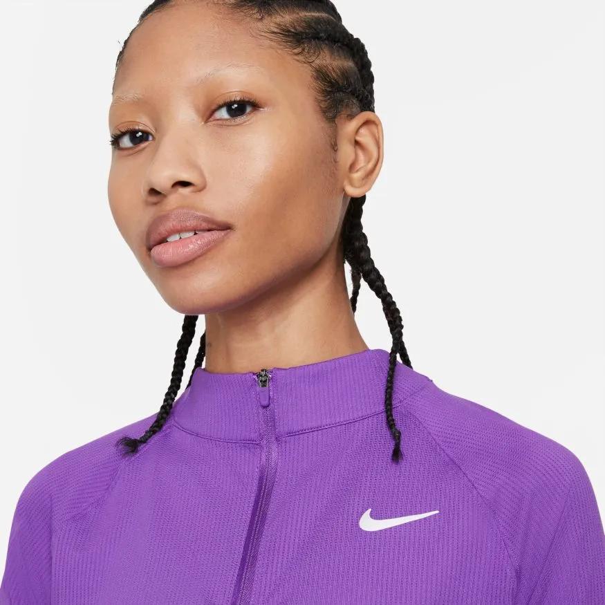Nike Court Dri-Fit Victory Top LS W - wild berry/white