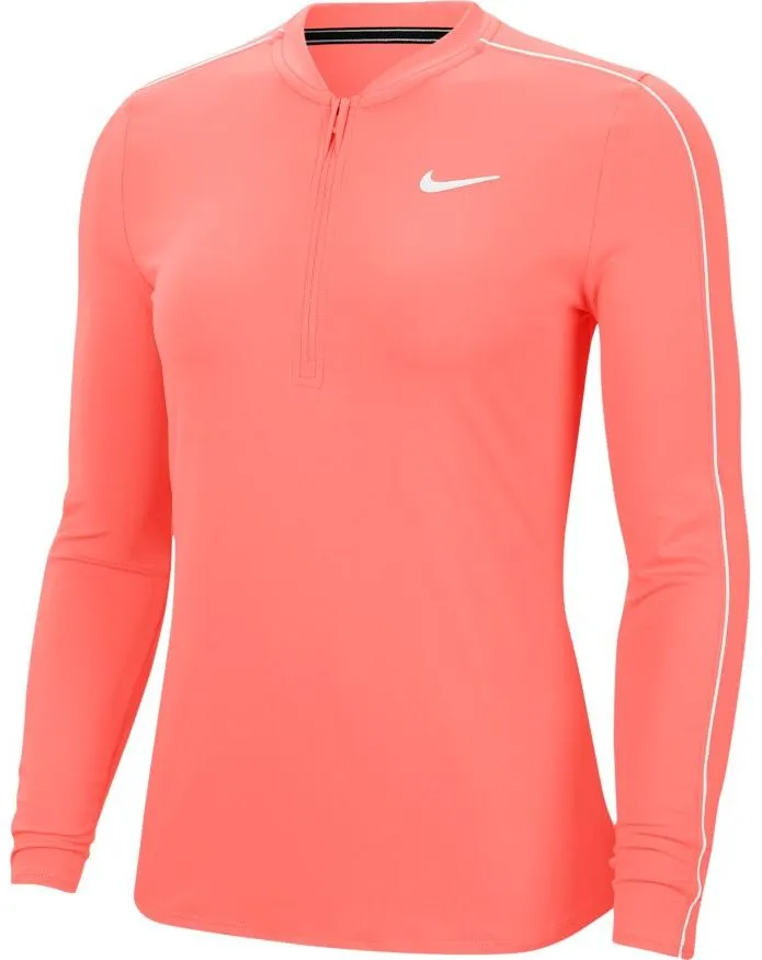 Nike Court Women Dry 1/2 Zip Top - sunblush/white/white