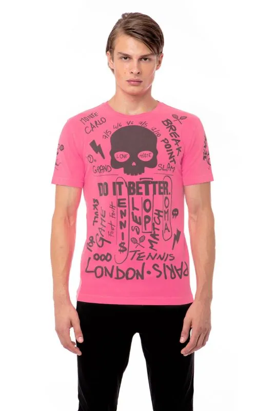 hydrogen-graffiti-tee-man-fluo-fuchsia-1 Hydrogen Graffiti Tee Man - fluo fuchsia
