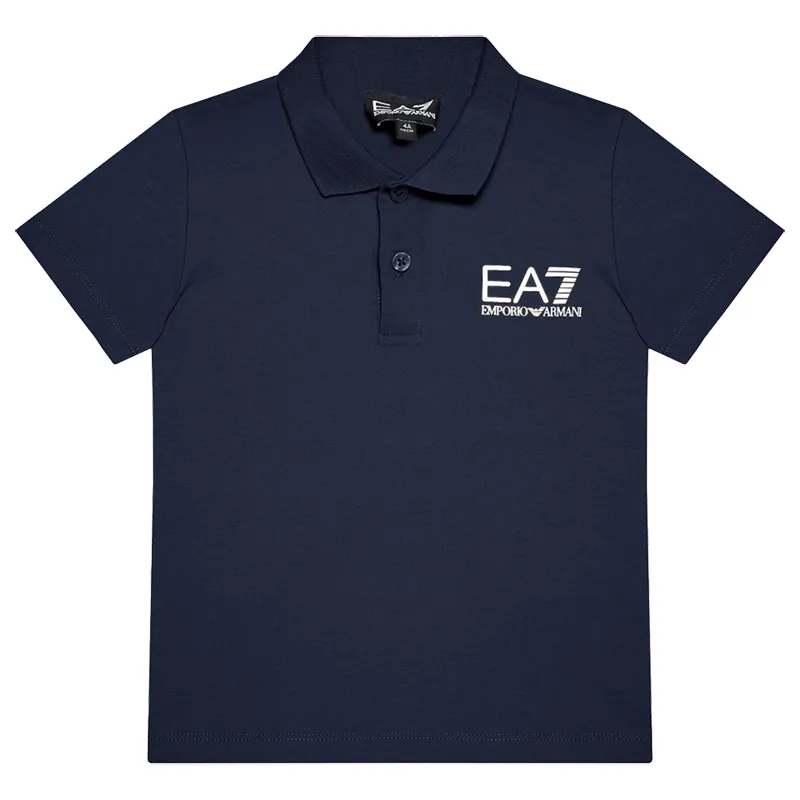 EA7 Boys Jersey Polo Shirt - navy blue