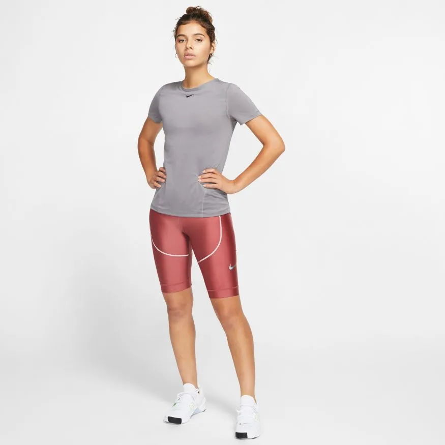 Nike Pro Top SS All Over Mesh W - gunsmoke/black