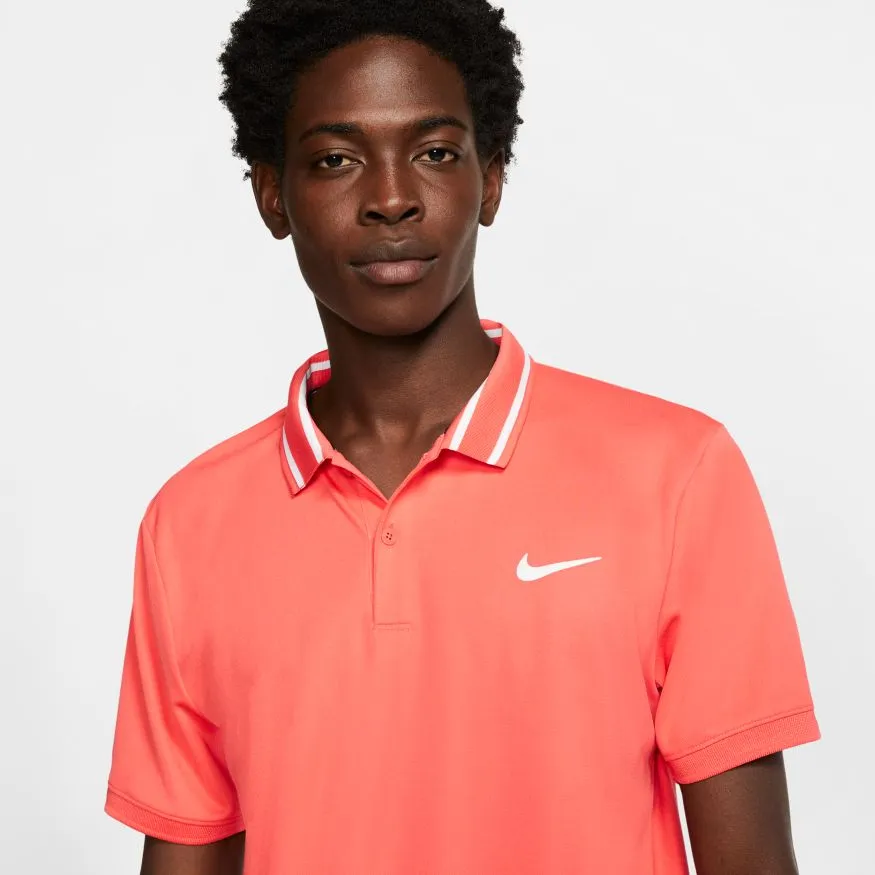 Nike Court Dry Polo Pique - ember glow/white/white