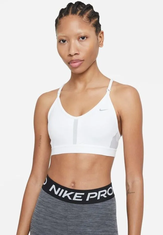 Nike Indy Bra V-Neck W - white/grey fog/particle grey