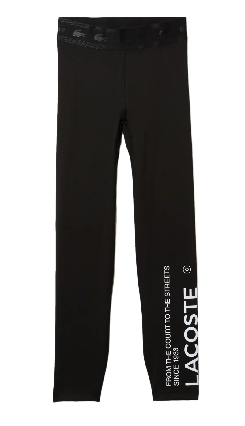 XF9264_258 Lacoste SPORT Prints And Inscriptions Leggings - black/white