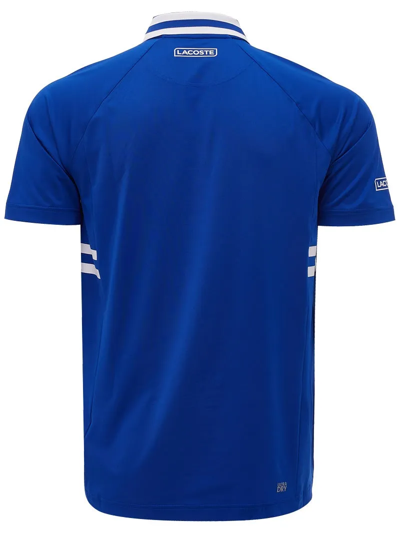 Lacoste Men's SPORT Novak Djokovic Breathable Ultra-Dry Polo - blue/white