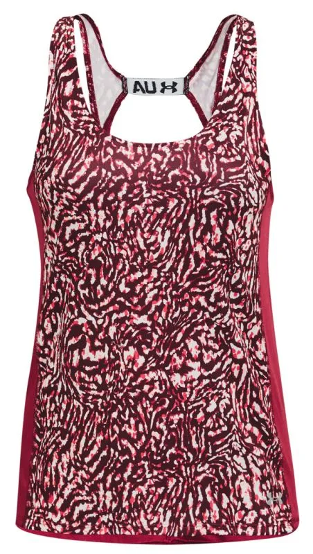 Women's UA Fly-By Printed Tank - black rose/reflective