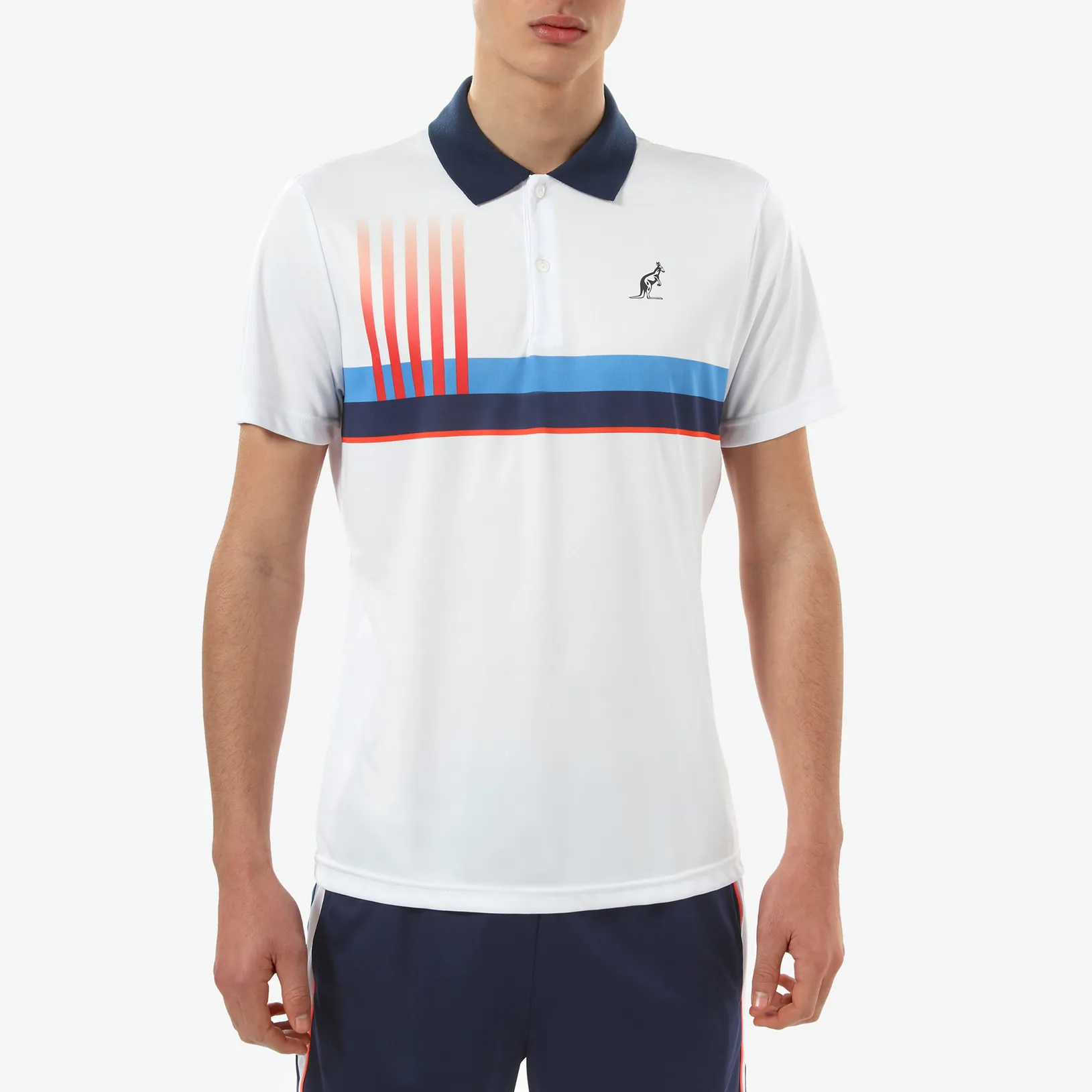 Australian Ace Polo with Print - bianco