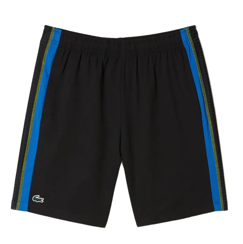Lacoste Recycled Polyester Tennis Shorts - black/blue/yellow Lacoste Recycled Polyester Tennis Shorts - black/blue/yellow