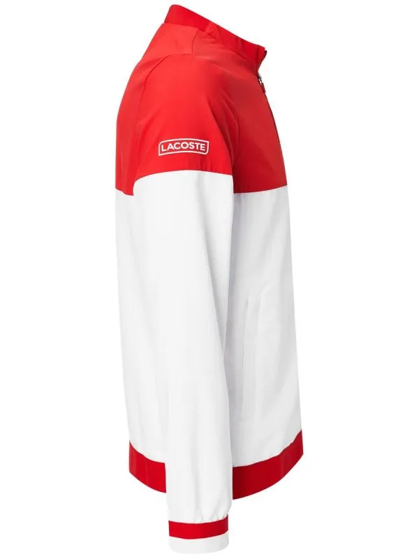 Lacoste Men’s Lacoste SPORT x Novak Djokovic Colourblock Zip Jacket - white/red