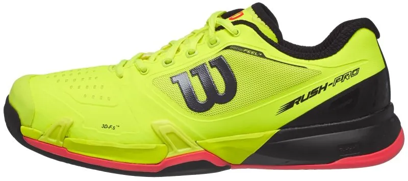 Wilson Rush Pro 2.5 Clay - safety yellow/ black/fiery coral