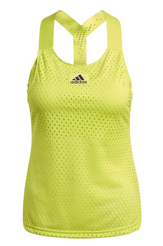 Adidas Heat Ready Primeblue Y-Tank Top W - acid yellow/crew navy Adidas Heat Ready Primeblue Y-Tank Top W - acid yellow/crew navy