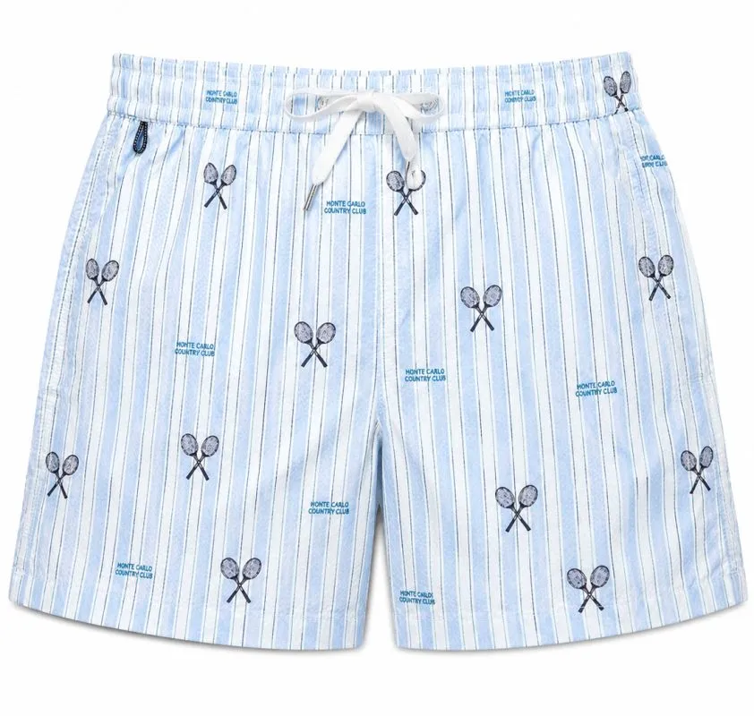 Monte-Carlo Country Club MCCC Crossed Rackets Boxer - white/light blue