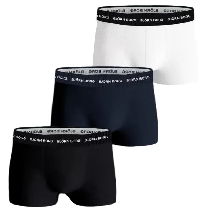 Björn Borg Cotton Stretch 3P - black/white/navy blue Björn Borg Cotton Stretch 3P - black/white/navy blue