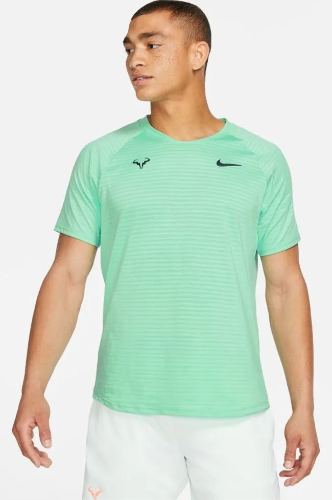 Nike Court Rafa Aeroreact Top SS Slam - green glow/thunder slam