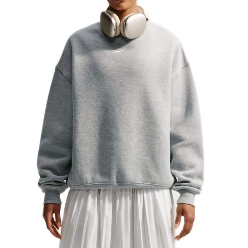 Nike Studio Fleece Medium Weight Oversized Crew - dark grey heather/sail Nike Studio Fleece Medium Weight Oversized Crew - dark grey heather/sail