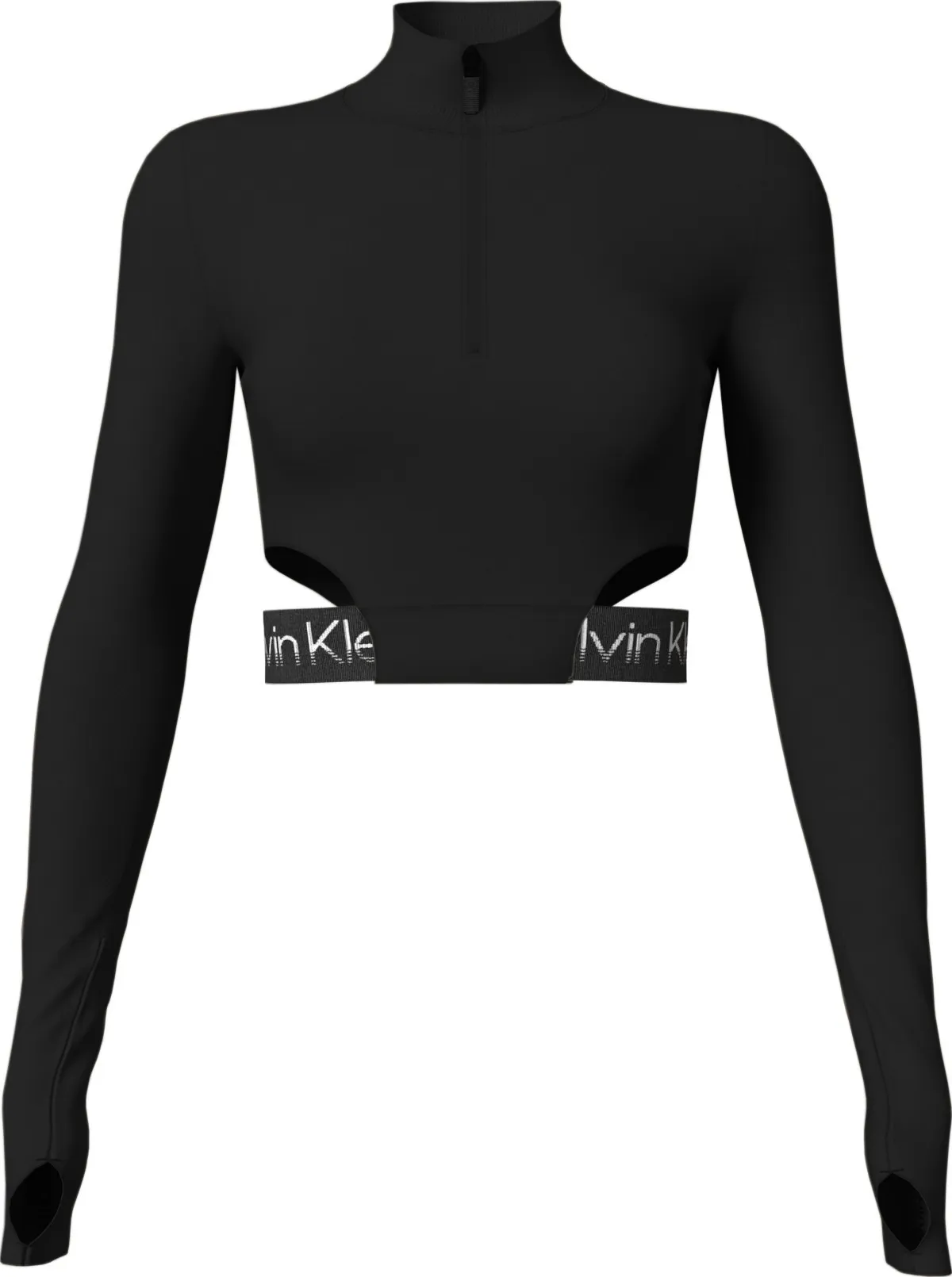 Calvin Klein WO 1/4 Zip LS Top - black beauty