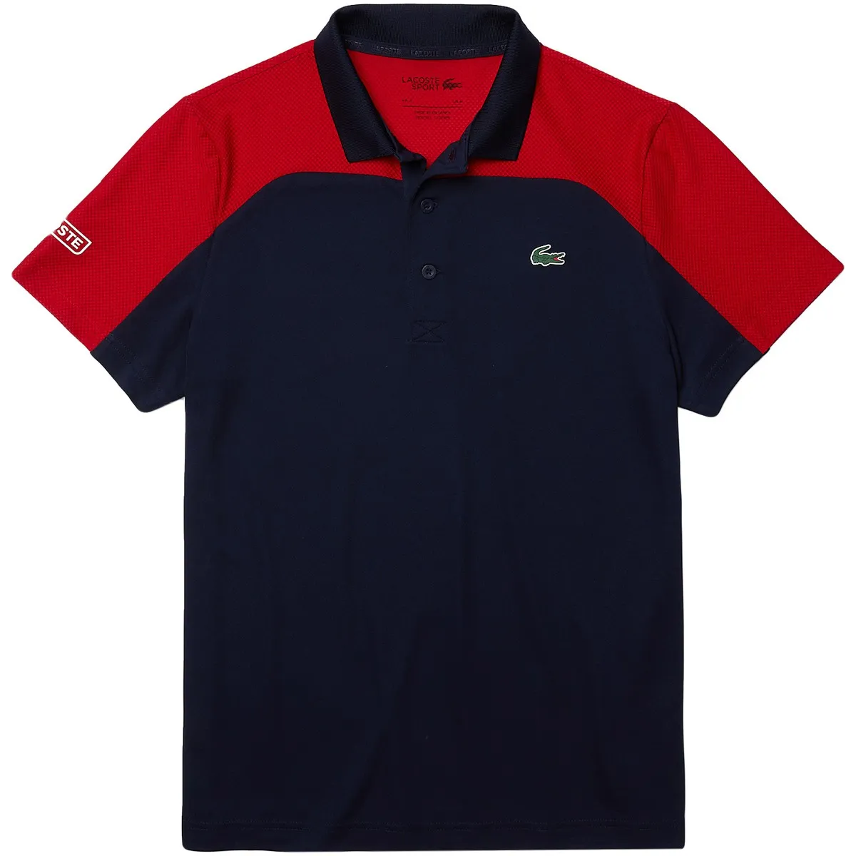Lacoste Men’s SPORT Breathable Colourblock Tennis Polo Shirt - navy blue/p