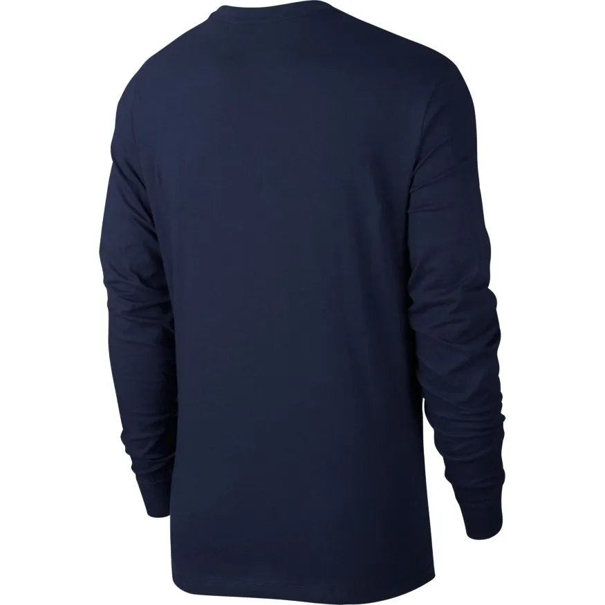 Nike Sportswear Club Tee LS - midnight navy/white