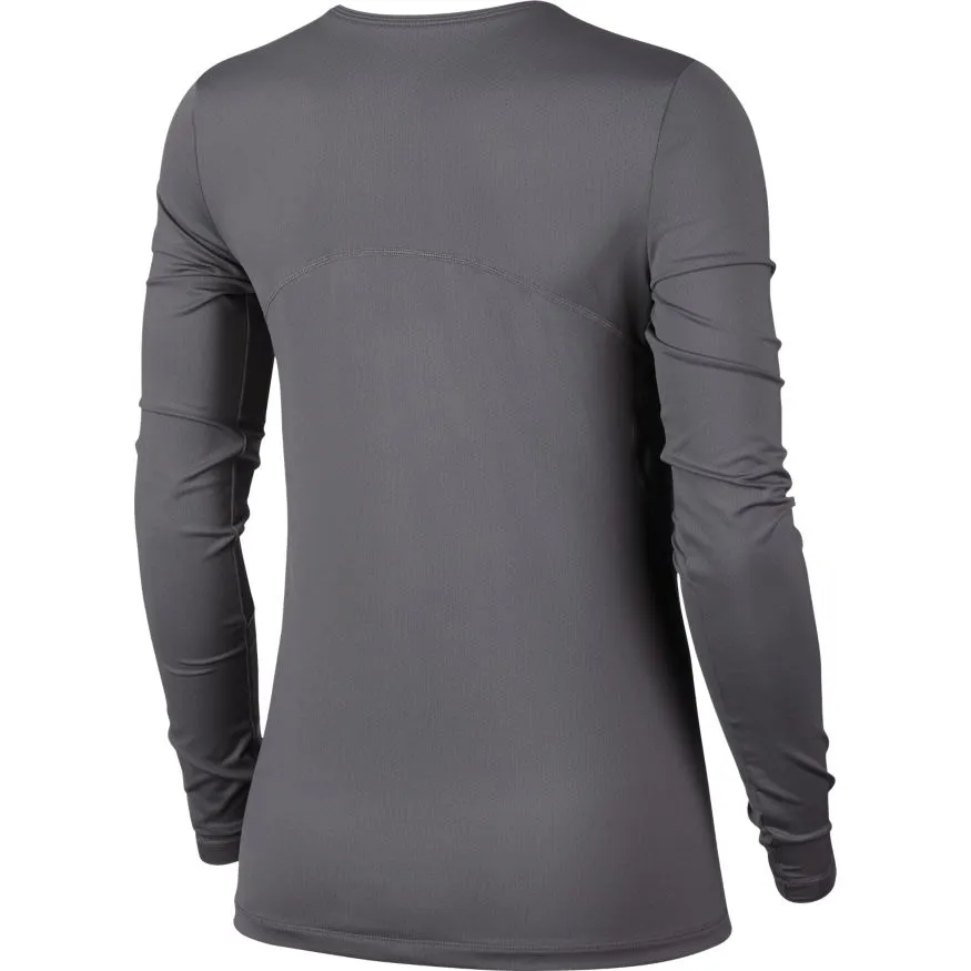 Nike Pro Top LS All Over Mesh - gunsmoke/black