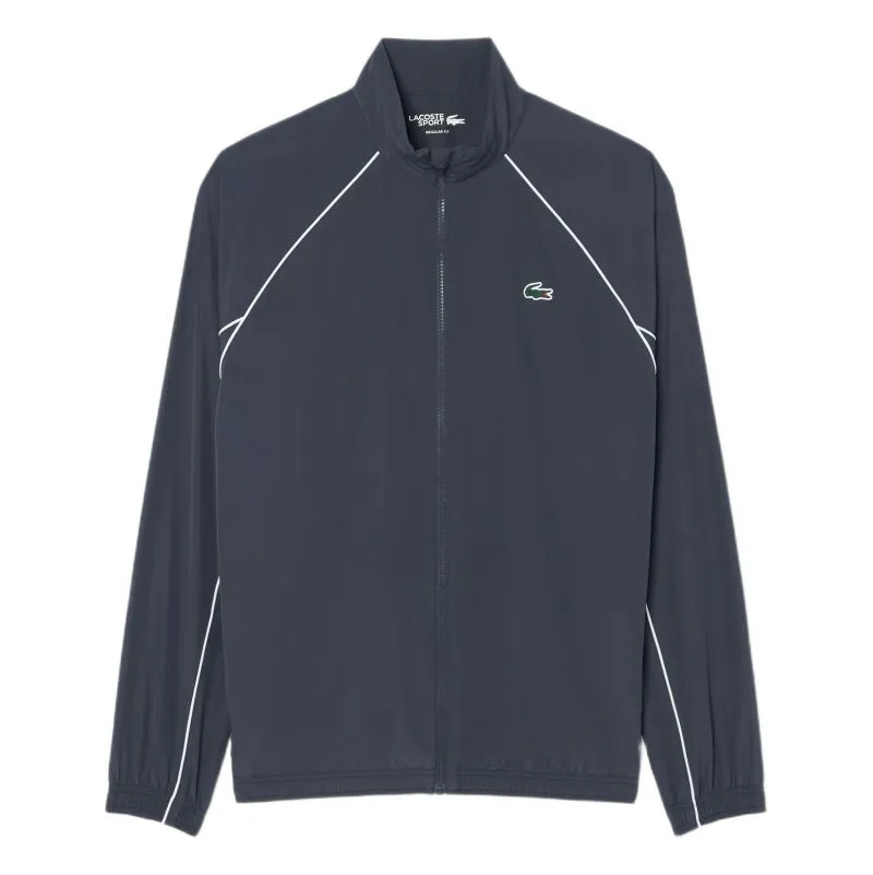 Lacoste Sport Water-Repellent Trim Accent Track - dark grey/white