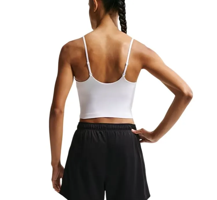 Nike One Medium Support Padded Adjustable Sports Bra Tank - white/black