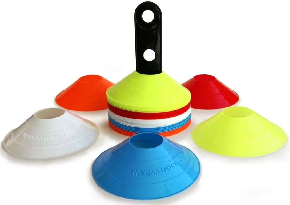 wysepki-stozek-stozki-kapturki-grzybki-treningoweb6ym4RLTK1RH7 Yakimasport 30 Cones Set With Holder - multicolor