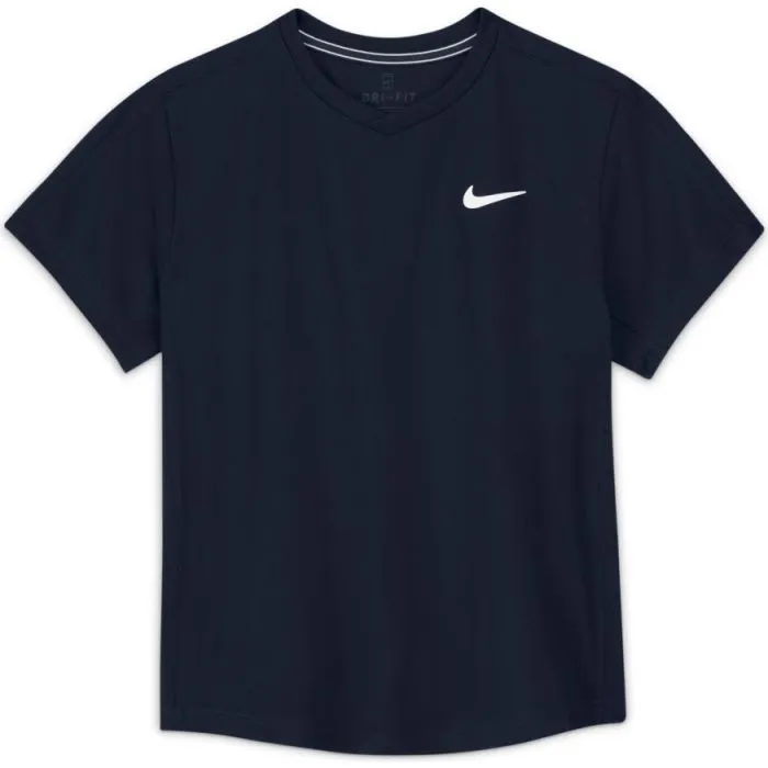 Nike Court Dri-Fit Victory SS Top B - obsidian/obsidian/white