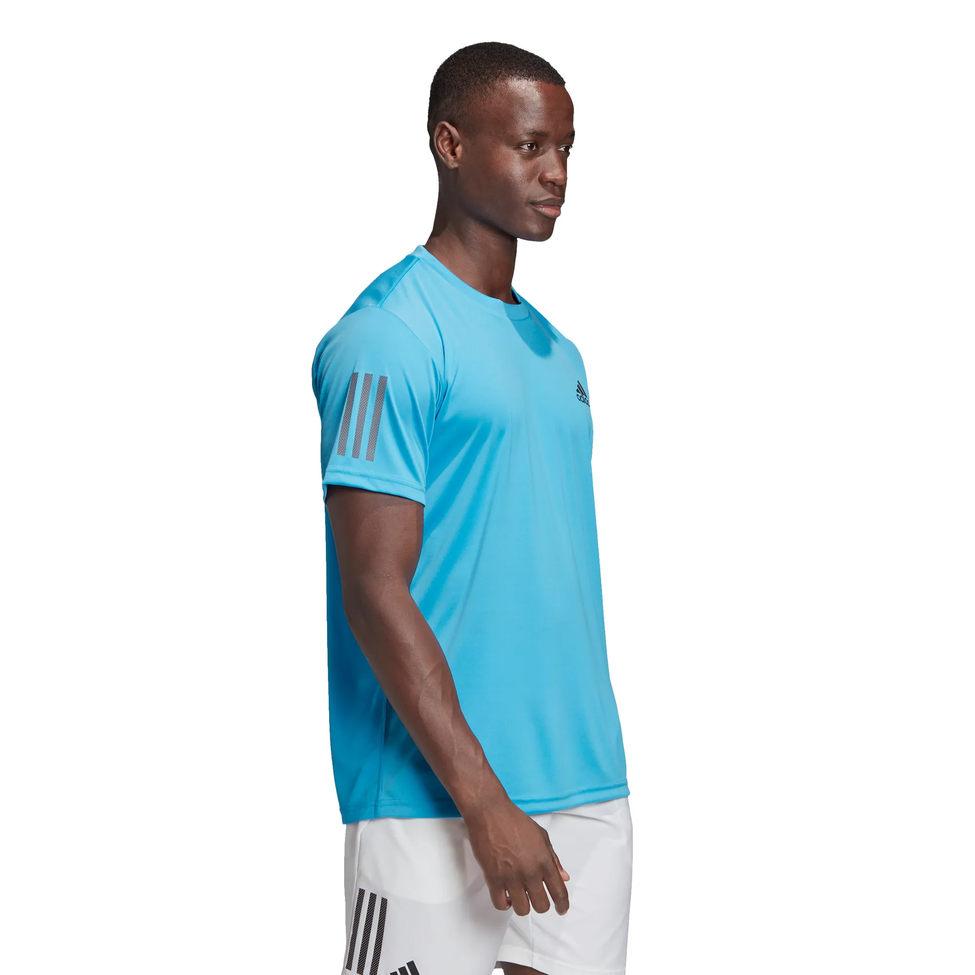 Adidas Club 3 Stripe Tee - fresh splash/grey six