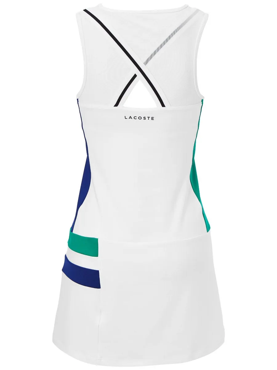 lacoste-women-s-sport-breathable-stretch-tennis-dress-white-black-green-blue-2 Lacoste Women’s SPORT Breathable Stretch Tennis Dress - white/black/green/blue