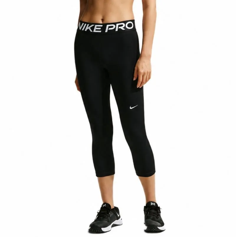Nike Pro Mid-Rise Crop - black/white