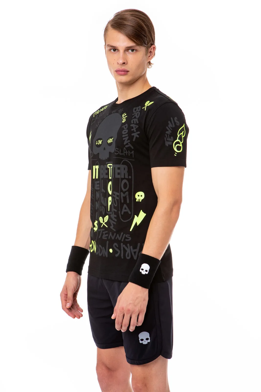 Hydrogen Graffiti Tee Man - black/yellow fluo