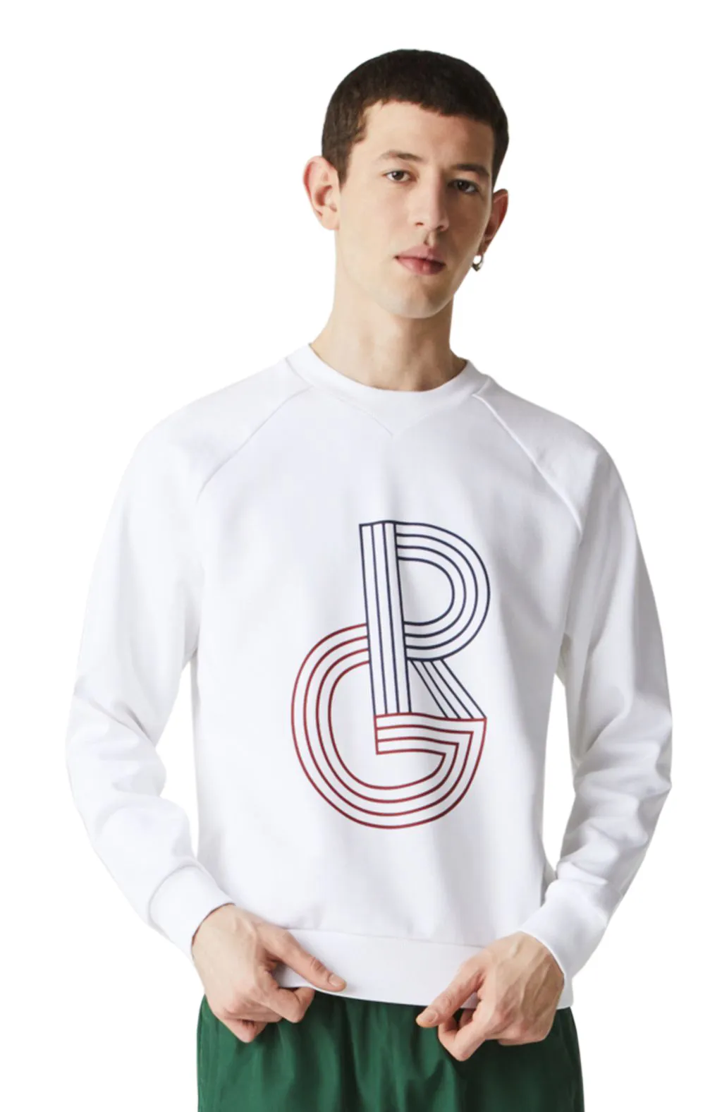 Lacoste Men's SPORT Sweatshirt - white/blue marine Lacoste Men's SPORT Sweatshirt - white/blue marine