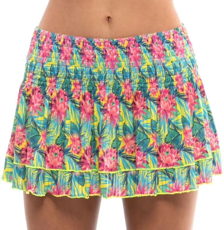 Lucky in Love Novelty Print Sub Tropic Smocked Skirt Women Lucky in Love Novelty Print Sub Tropic Smocked Skirt Women