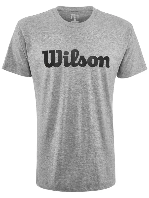 Wilson Script Cotton Tee - heather grey