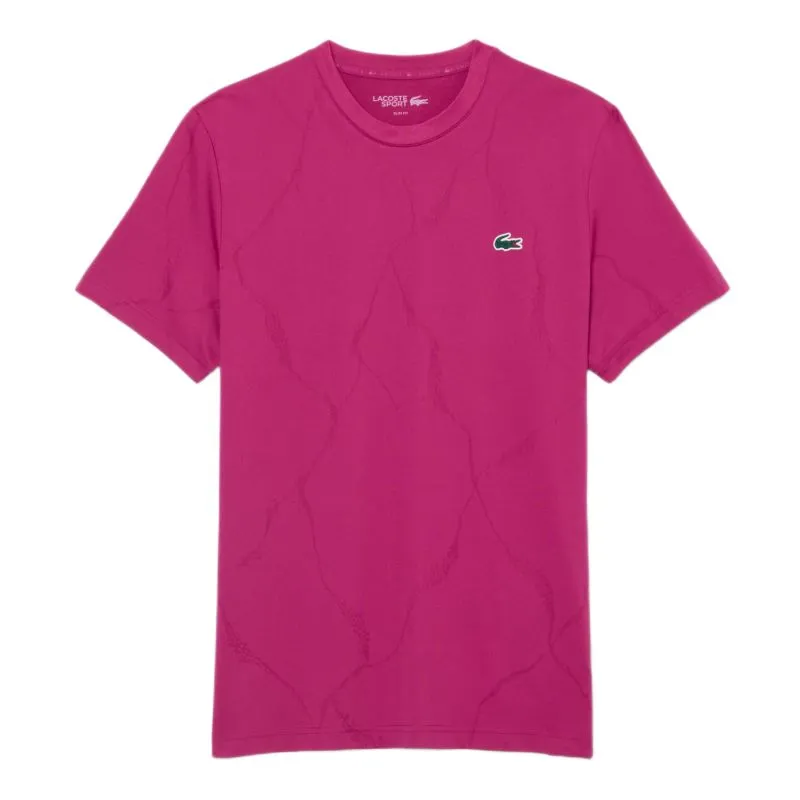 Lacoste Ultra Dry Crocodile Jacquard Tennis - fuchsia pink