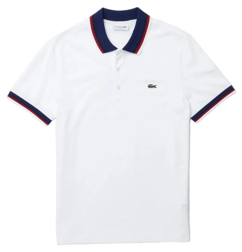 Lacoste Regular Fit Stretch Cotton Piqué Contrast Collar Polo Shirt