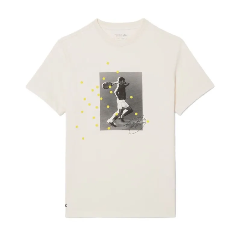 Men's T-shirt Lacoste Tennis x Novak Djokovic Graphic - lapland - Beige