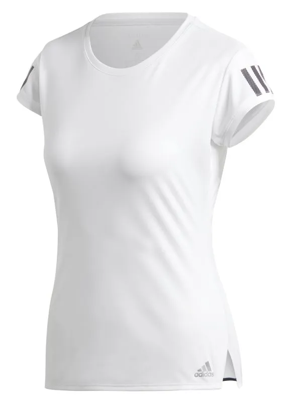 Adidas Club Women 3 Stripes Tee - white/metallic silver/black