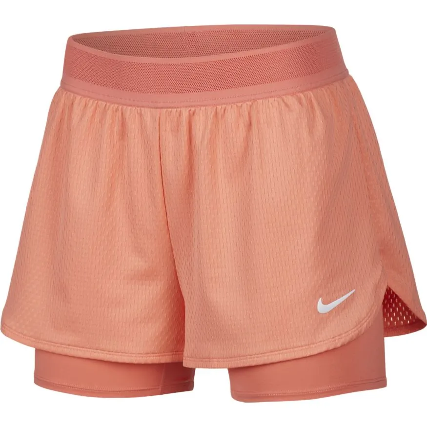 Nike Court W Dry Flex Elevated Essential Short - sunblush/white