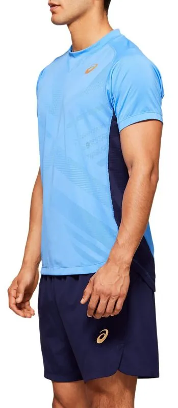 Asics Tennis M SS Tee - blue coast